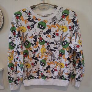 Looney Tunes Sweatshirt Tweety Bugs Bunny Daffy Marvin Medium